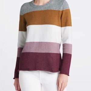 Striped Crew Neck Sweater- Medium